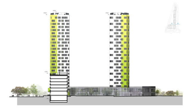 Housing complex "Russia. Five Capitals". Facade, Units 1 and 2  A.Len