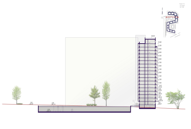 Housing complex "Russian Avant-garde". Section 5-5. Project, 2016  A.Len