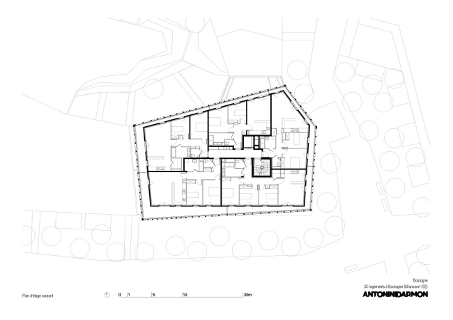 Комплекс социального жилья Arches Boulogne © Antonini Darmon architectes urbanistes