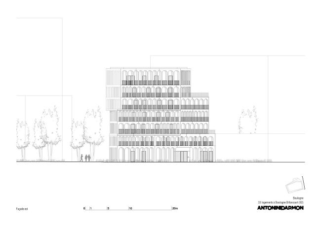 Комплекс социального жилья Arches Boulogne © Antonini Darmon architectes urbanistes
