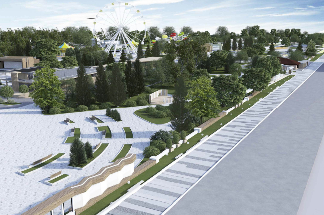 Концепция благоустройства Нижнего парка в Липецке. Авторы: Виктория Гончарова, Евгения Самофалова, Владимир Сафронов. Изображение предоставлено КБ «Стрелка» Концепция благоустройства Нижнего парка в Липецке. Авторы: Виктория Гончарова, Евгения Самофалова, Владимир Сафронов. Изображение предоставлено КБ «Стрелка»