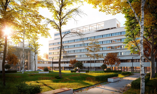 West facade, preservation chart. Project of restoration and adaptation of the cultural heritage site "Narkomfin Building" (2015-2017) � Ginsburg Architects