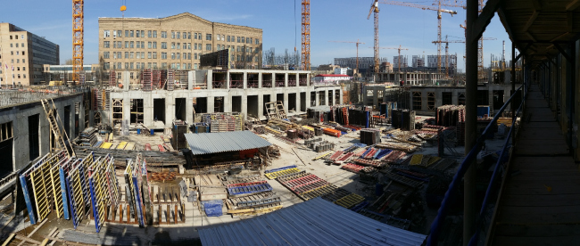 The Engineering Block. View from the construction pit of Lot3. Photo  Eugene Gerasimov and Partners