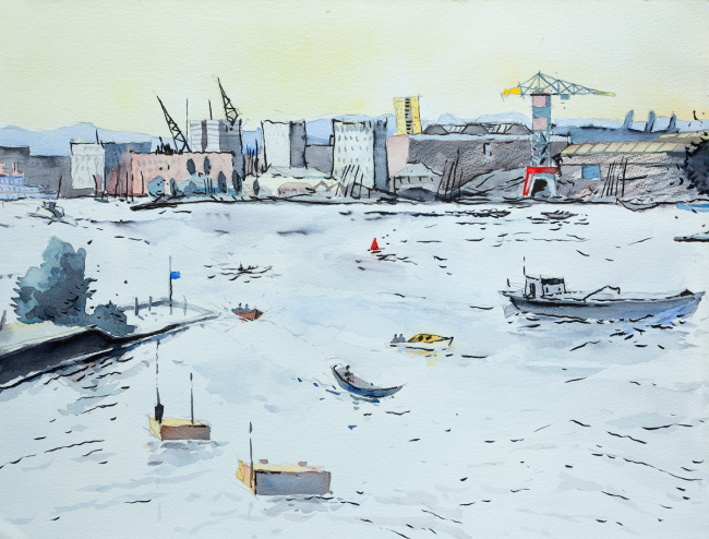 Amsterdam, 2016, Watercolor, 60×45