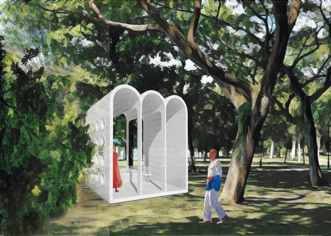 Park of Five Seas. Gazebo  Kleinewelt Architekten + Citizenstudio