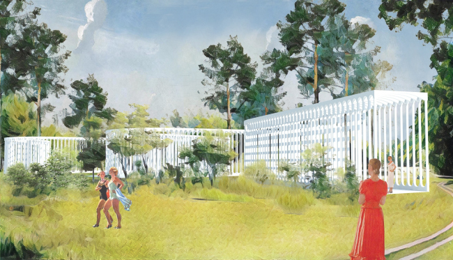 Park of Five Seas. Open-air exhibition pavilion "Vychegda"  � Kleinewelt Architekten + Citizenstudio