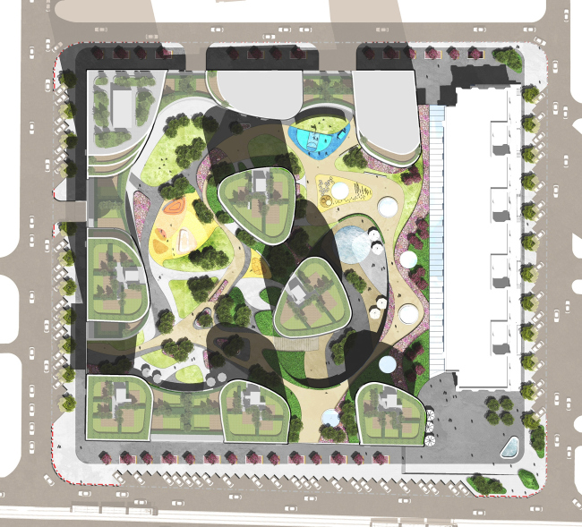 "Forum-City" housing complex. Landscape design  LEVS architecten