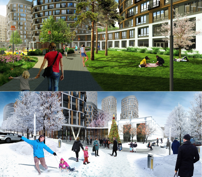 "Forum-City" housing complex. Landscape design � S&P Architektura Krajobrazu