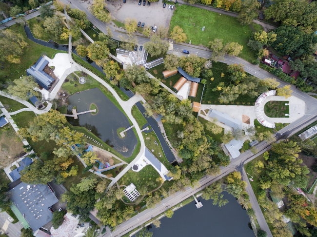 Birds-eye view of the farm. Urban farm at VDNKH, 2nd stage. Wowhouse. Photograph  Mitya Chebanenko