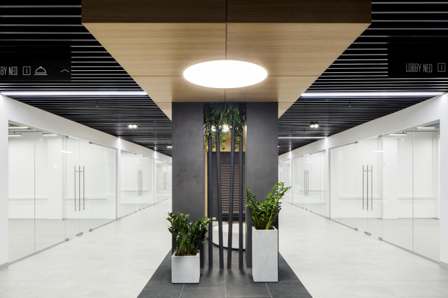 Концепция интерьеров общественных зон бизнес-центра Neo Geo.Лобби © Т+Т Architects