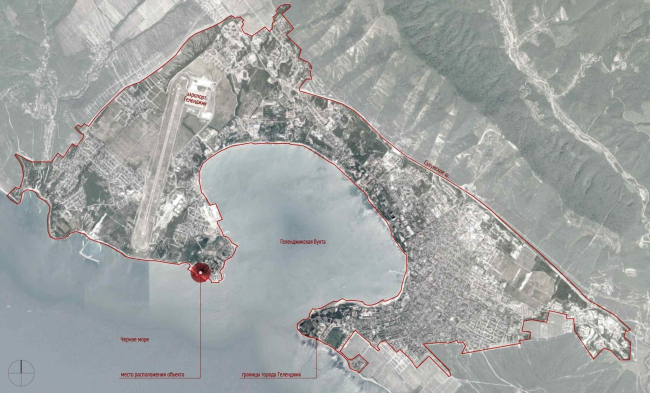 The project of an apratment hotel in Gelendzhik. Location plan  Ginsburg Architects