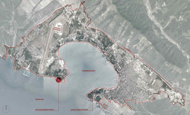 The project of an apratment hotel in Gelendzhik. Location plan � Ginsburg Architects