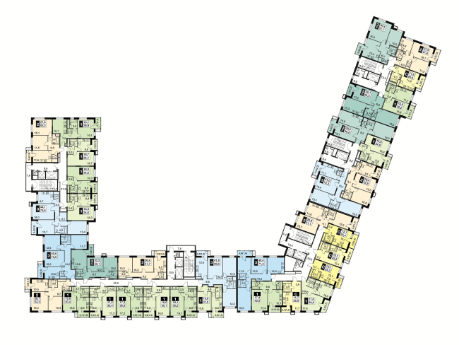 UP-quarter "Skandinavsky". Building 3. Plan of the 3-14 floors  Semrén & Månsson