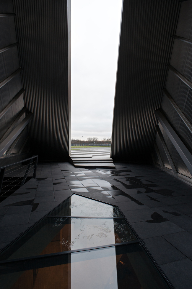 View of the metallic tower from the inside out. Repository museum of "Alliance-1892" cognac house. Photograph � Gleb Leonov