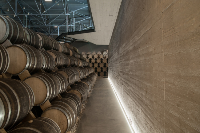 Casks in Room 3 of the repository. Repository museum of "Alliance-1892" cognac house. Photograph  Gleb Leonov