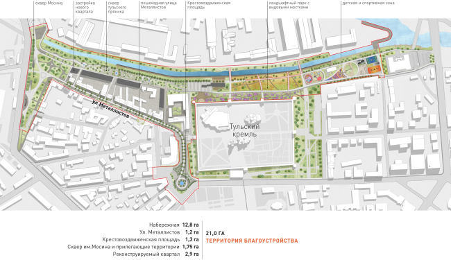 The project of renovating the Tula embankment. The landscaping plan � WOWHAUS