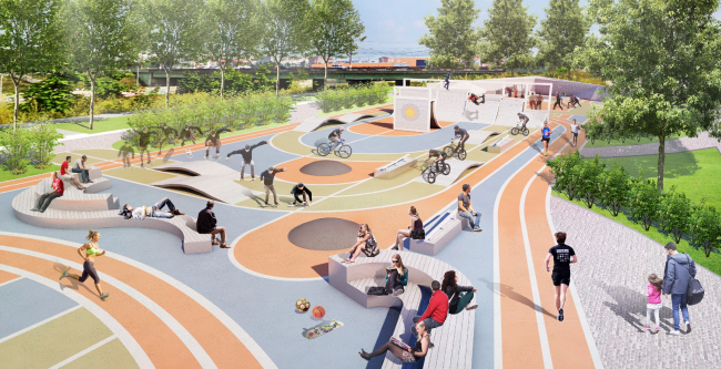 The sports area. The project of renovating the Tula embankment � WOWHAUS