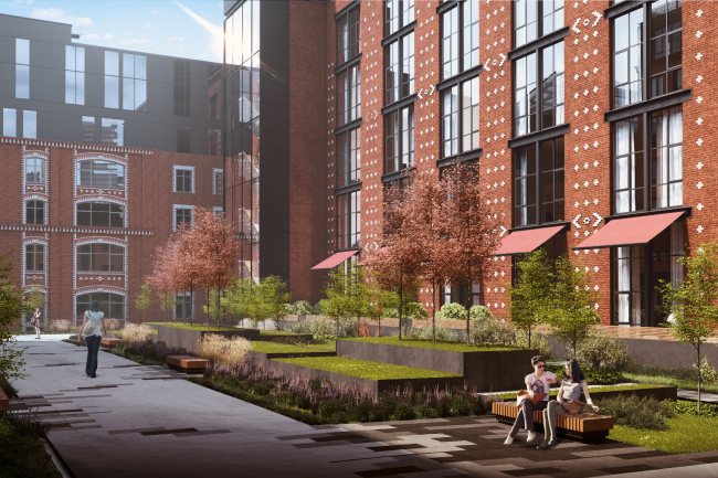 "Bolshevik" apartment housing complex, organization of the inside yard � IND Architects