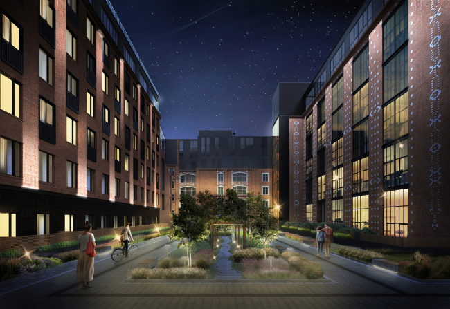 "Bolshevik" apartment housing complex, organization of the inside yard � IND Architects