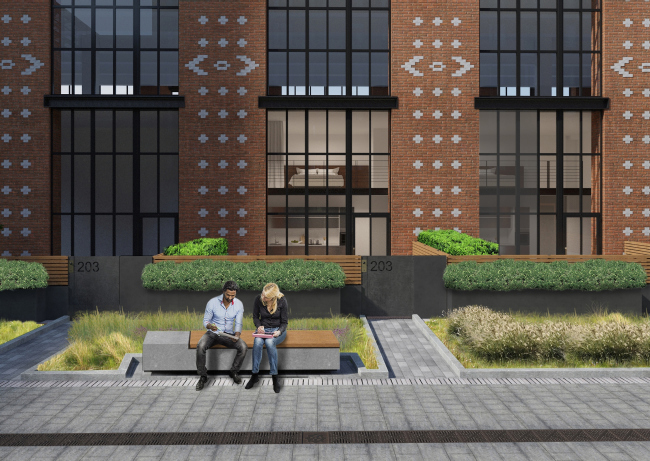 "Bolshevik" apartment housing complex, organization of the inside yard � IND Architects