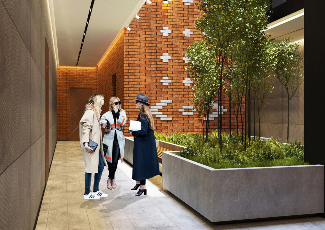 "Bolshevik" apartment housing complex, fragment of the interior of the public zones � IND Architects