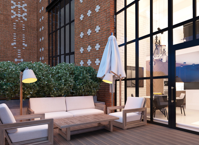 "Bolshevik" apartment housing complex, the terrace � IND Architects