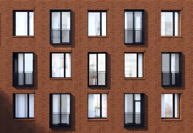 "Bolshevik" apartment housing complex, facade fragment  IND Architects