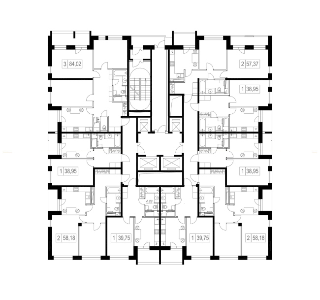 "Malevich" housing complex. Floor plan  OSA architects