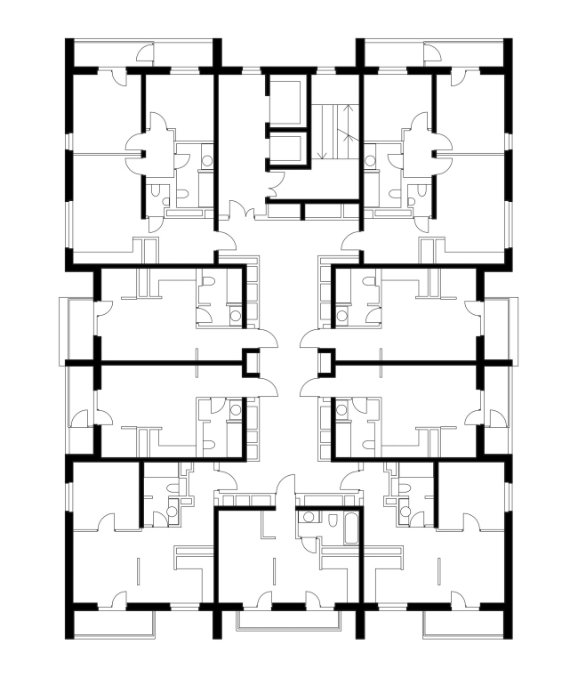 Дома по адресу ул. Эрвье, Тюмень. План этажа © Архитектурное Бюро ОСА