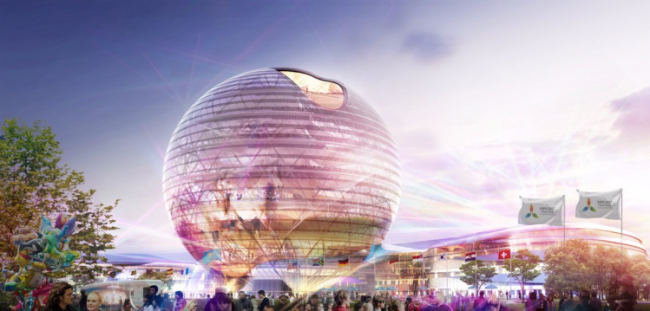 Cамое большое сферическое здание в мире  –  «Нур-Алем». Изображение предоставлено ROCKWOOL 