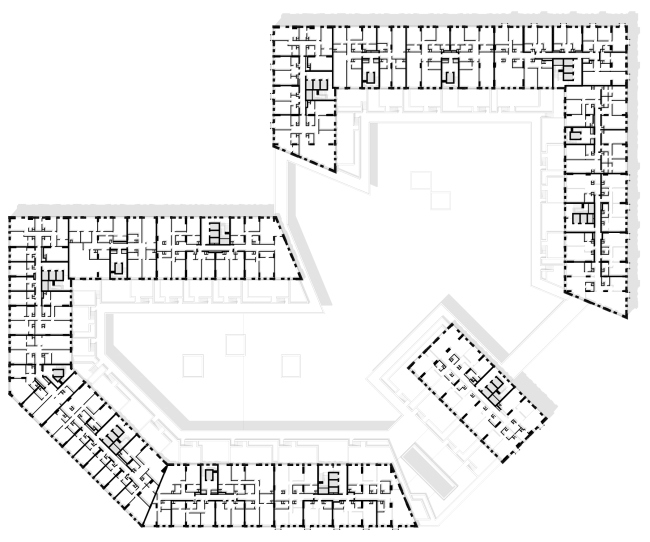 "Vander Park" housing complex. Plan of the 2-nd floor  APEX project bureau