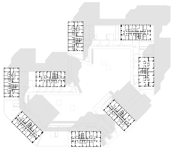 "Vander Park" housing complex. Plan of the 19-th floor  APEX project bureau