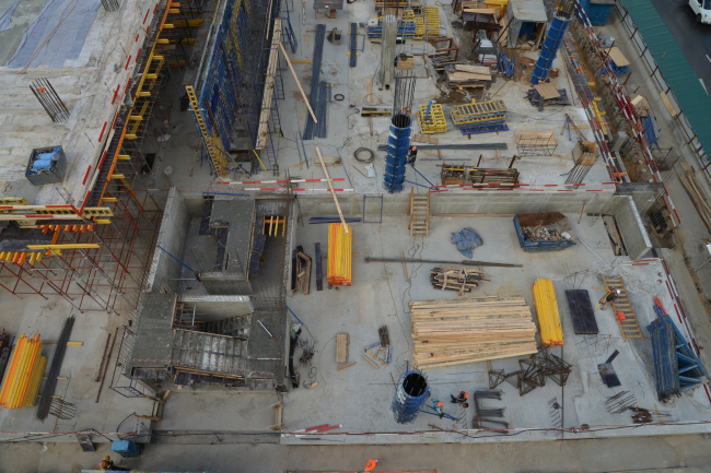 Dealership center of Mercedes-Benz and Audi on the territory of ZIL Plant. In the process of construction, 2017 � Kleinewelt Architekten