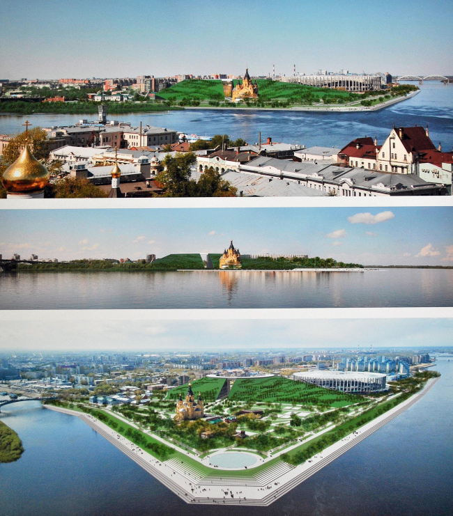 АБ «Гор-проект» (Сочи). Принципиально новые вводные по Стрелке – коробка стадиона. Масштаб стал иным. Авторы проекта решили показать, кто тут главный: стадион или собор? АБ «Гор-проект» (Сочи). Принципиально новые вводные по Стрелке – коробка стадиона. Масштаб стал иным. Авторы проекта решили показать, кто тут главный: стадион или собор?