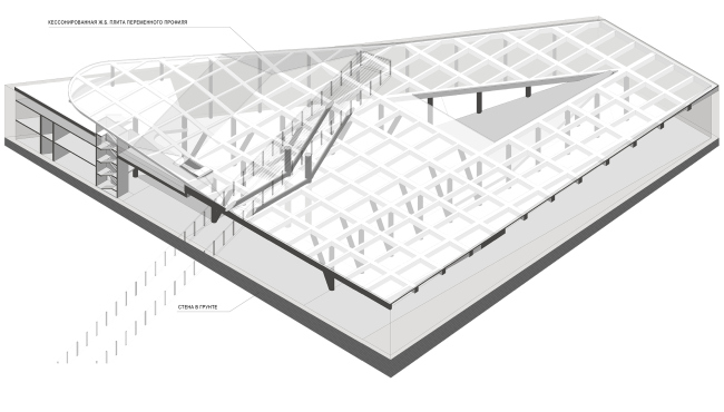 Housing complex with an underground parking garage on the Krasnopresnenskaya Embankment. Underground tennis courts. Structure 1 � Sergey Skuratov Architects