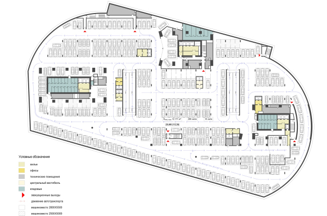 Housing complex with an underground parking garage on the Krasnopresnenskaya Embankment. -3rd floor at the mark -20.400  Sergey Skuratov Architects