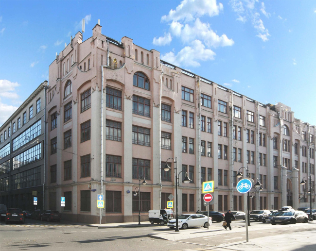 Contest project of renovating the First Exemplary Printing Works. The current situation. The main Sytin building. Building 1, View from the Malaya Ordynka Street (before the reconstruction)  ABV Group
