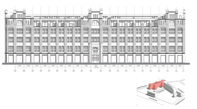 Contest project of renovating the First Exemplary Printing Works. Building 1. The main facade � ABV Group