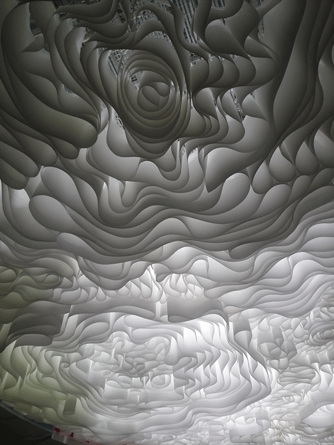   Wave ceiling.    Paper Design