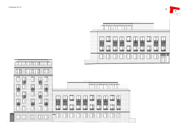 "Bolshevik" apartment housing complex. Facades  IND Architects