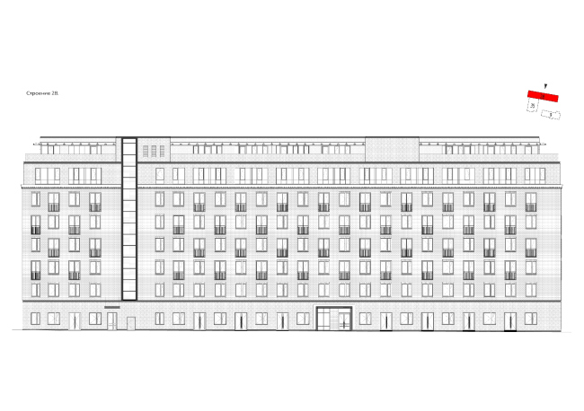 Комплекс апартаментов «Большевик». Фасады © IND Architects