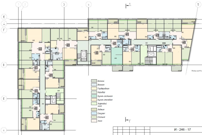 Plan of the standard floor  Anatoly Stolyarchuk architects, 2017