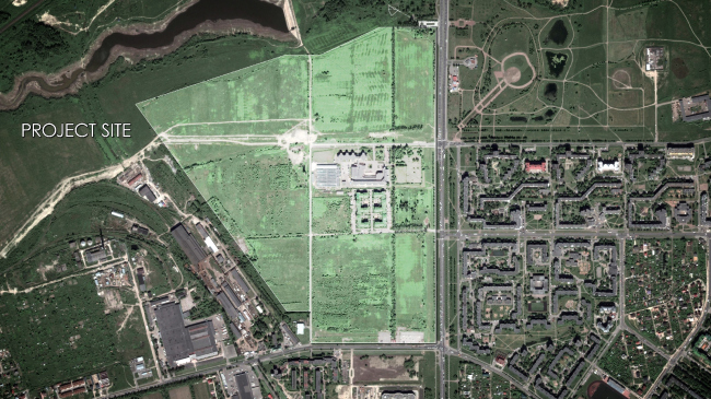 Satellite photography of the land site. Residential area in Pushkin  Studio 44