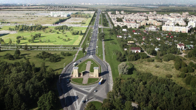 Birds-eye view of the land site. Residential area in Pushkin  Studio 44