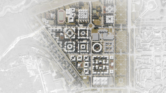 Master plan. Introduction of additional elements. Residential area in Pushkin  Studio 44