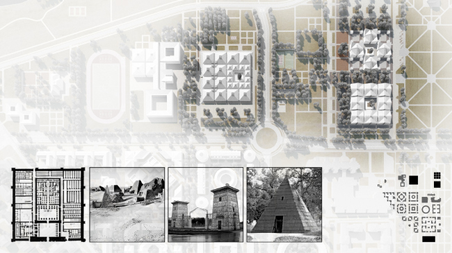 Plan of the construction fragment with historical prototypes. Residential area in Pushkin  Studio 44