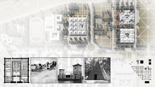 Plan of the construction fragment with historical prototypes. Residential area in Pushkin � Studio 44