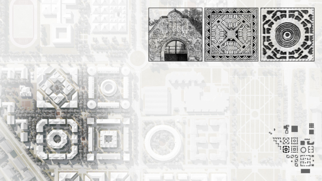Plan of the construction fragment with historical prototypes. Residential area in Pushkin  Studio 44