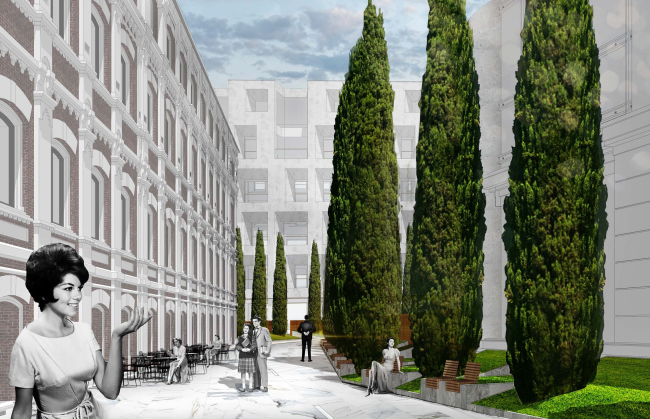 Competition project for renovating the Sytin Printworks into a premium-class apartment and housing complex. Landscaping. Version 2 � Kleinewelt Architekten
