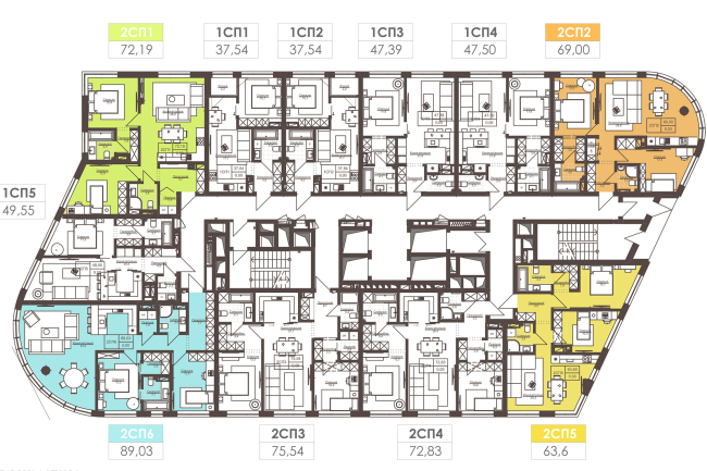 White Lines housing complex. The standard floor 1-5  Archimatika